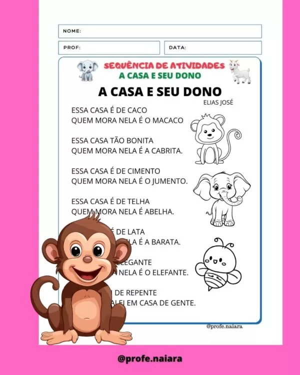 Sequência de atividades A casa e seu dono 2° ano - Imagem 7