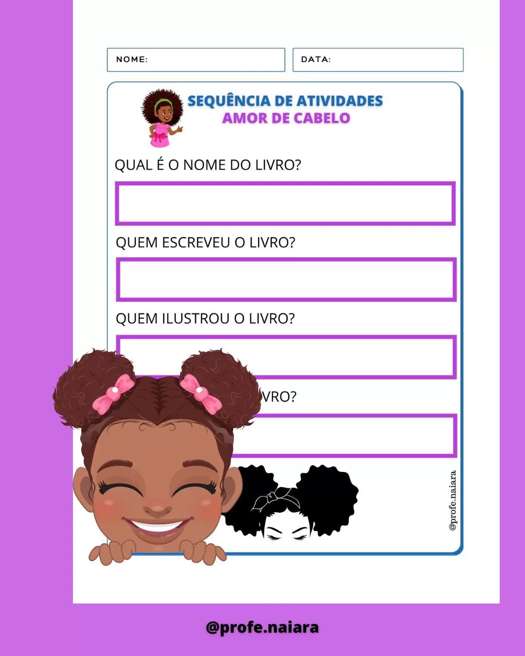 Sequência de atividades Amor de Cabelo - 1° ano - Imagem 8