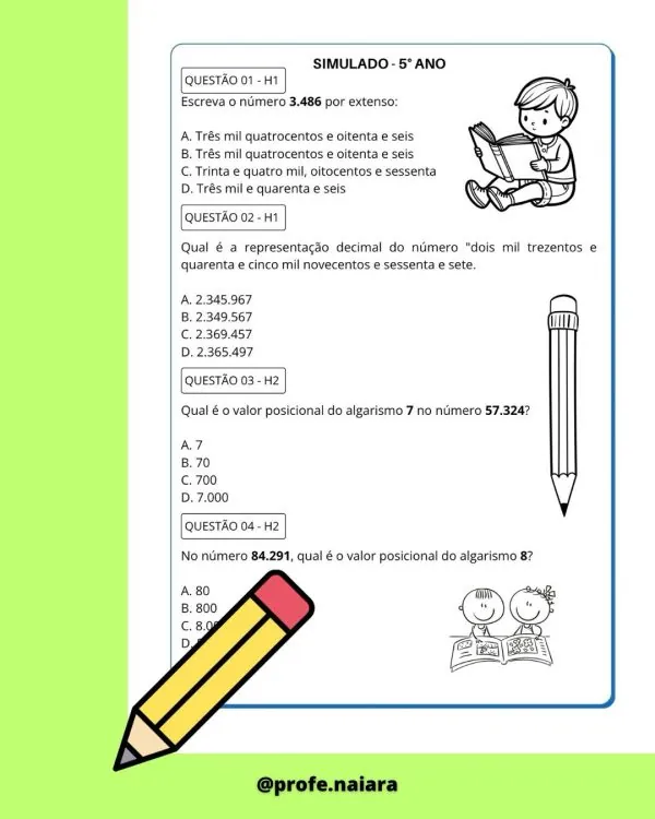 Simulado SAEB - 5° ANO - Matemática - Imagem 7