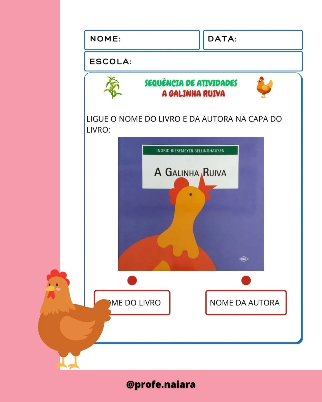 Sequência de Atividades A galinha ruiva - Educação infantil - Imagem 2