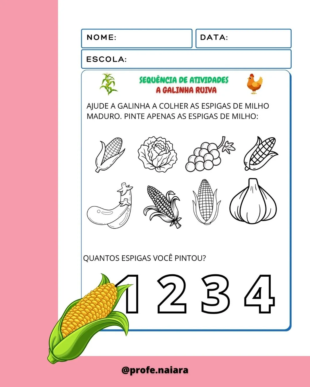 Sequência de Atividades A galinha ruiva - Educação infantil - Imagem 6