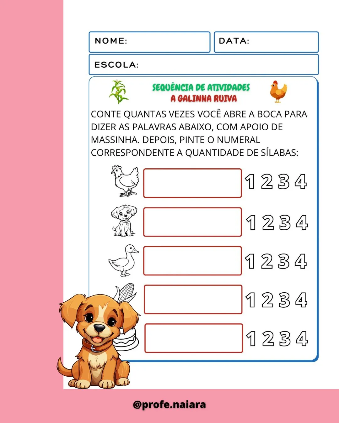 Sequência de Atividades A galinha ruiva - Educação infantil - Imagem 7