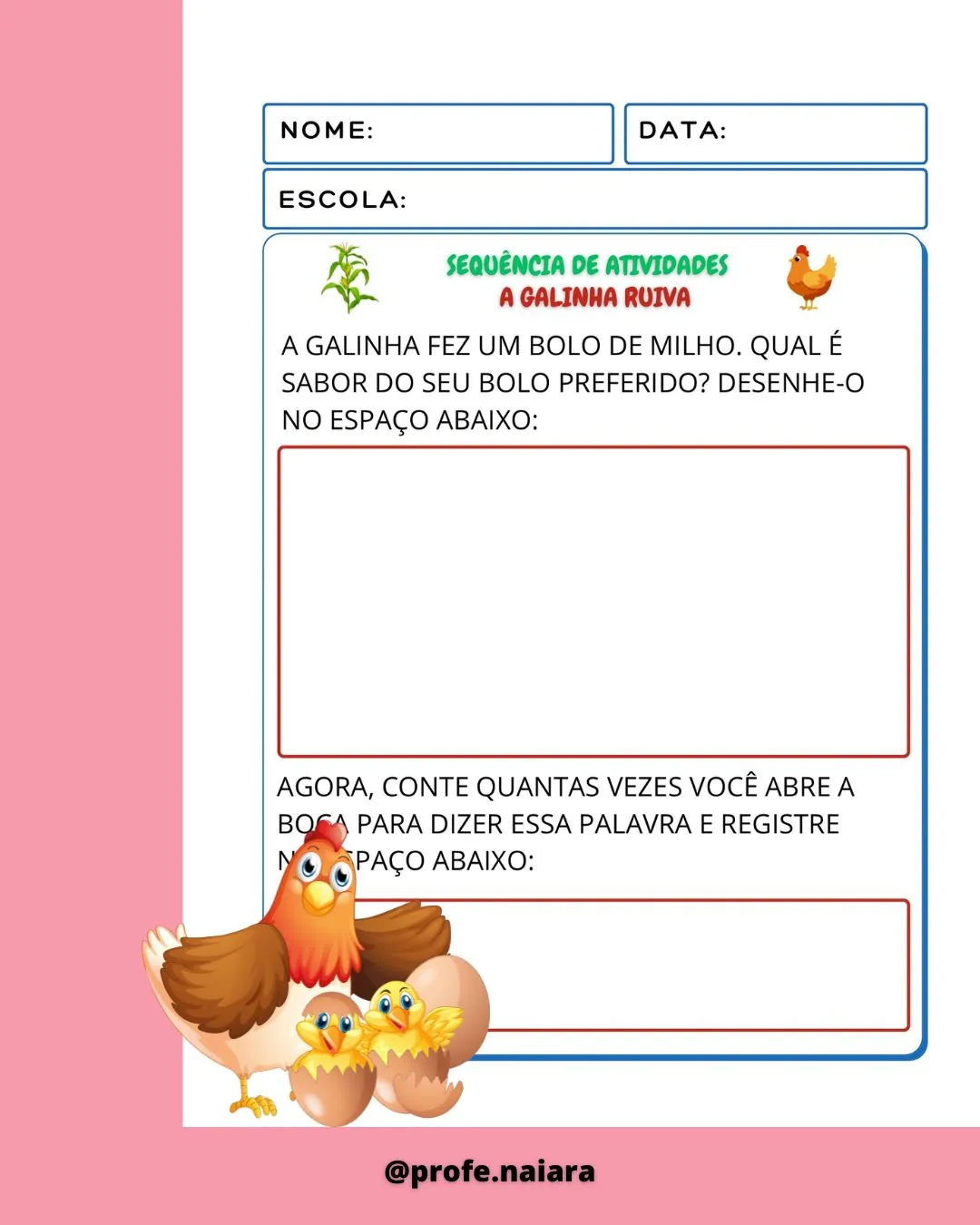 Sequência de Atividades A galinha ruiva - Educação infantil - Imagem 10