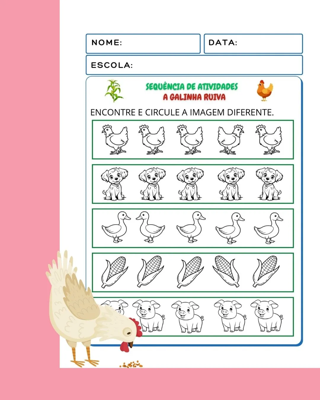 Sequência de Atividades A galinha ruiva - Educação infantil - Imagem 15
