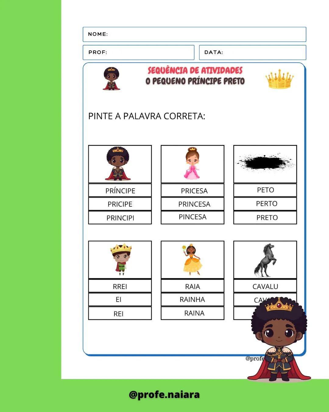 Sequência de atividades - O pequeno Príncipe Preto - 1° ano - Imagem 9