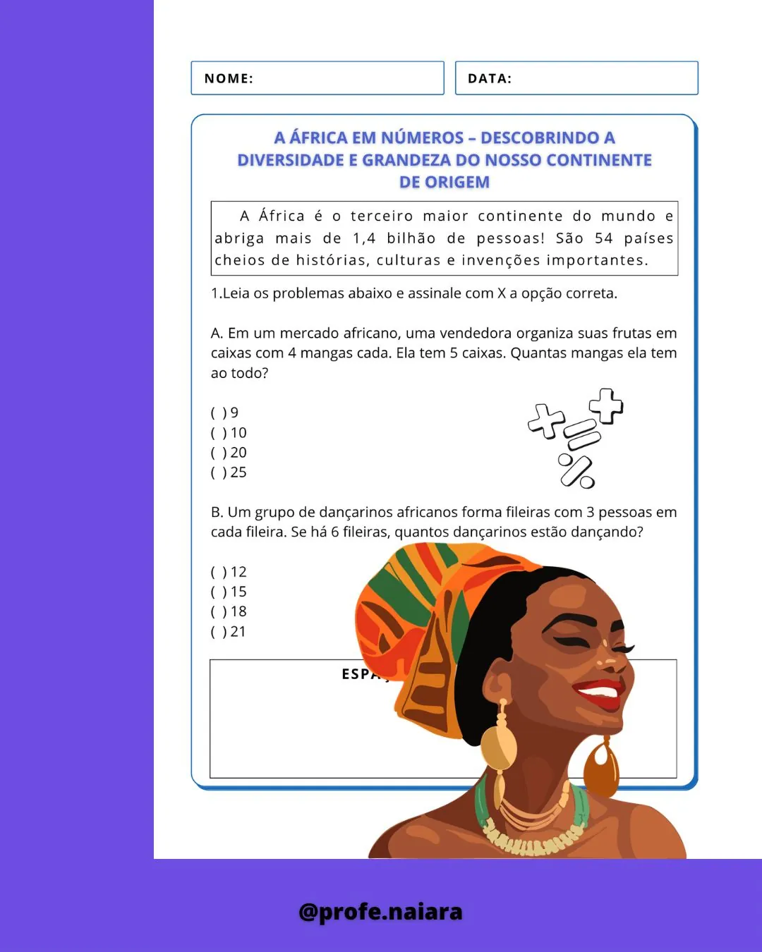 Sequência de atividades - Consciência Negra - 3° ano matemática - Imagem 8