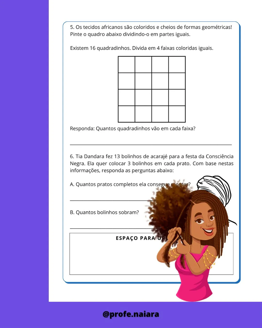 Sequência de atividades - Consciência Negra - 3° ano matemática - Imagem 3