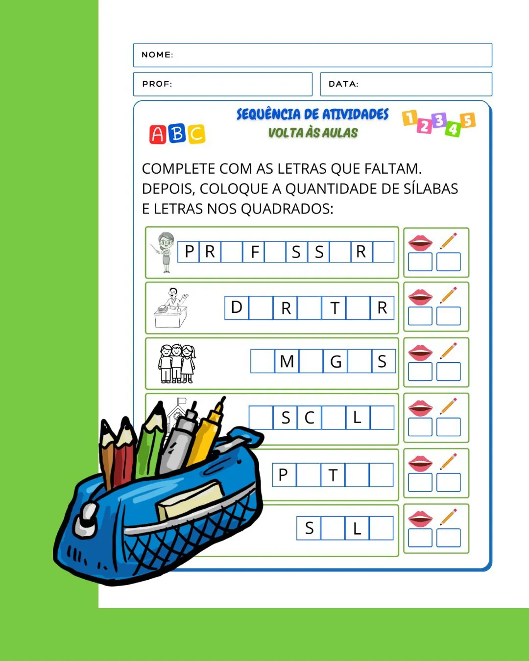 Sequência de Atividades Volta às aulas 1° ano - Imagem 11