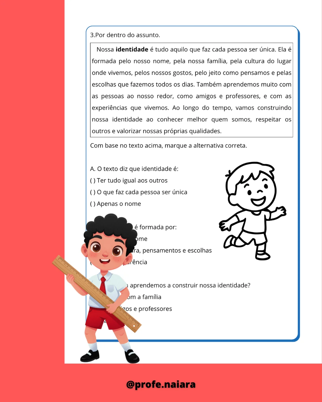 Sequência de atividades: Identidade 4° ano  - Imagem 4