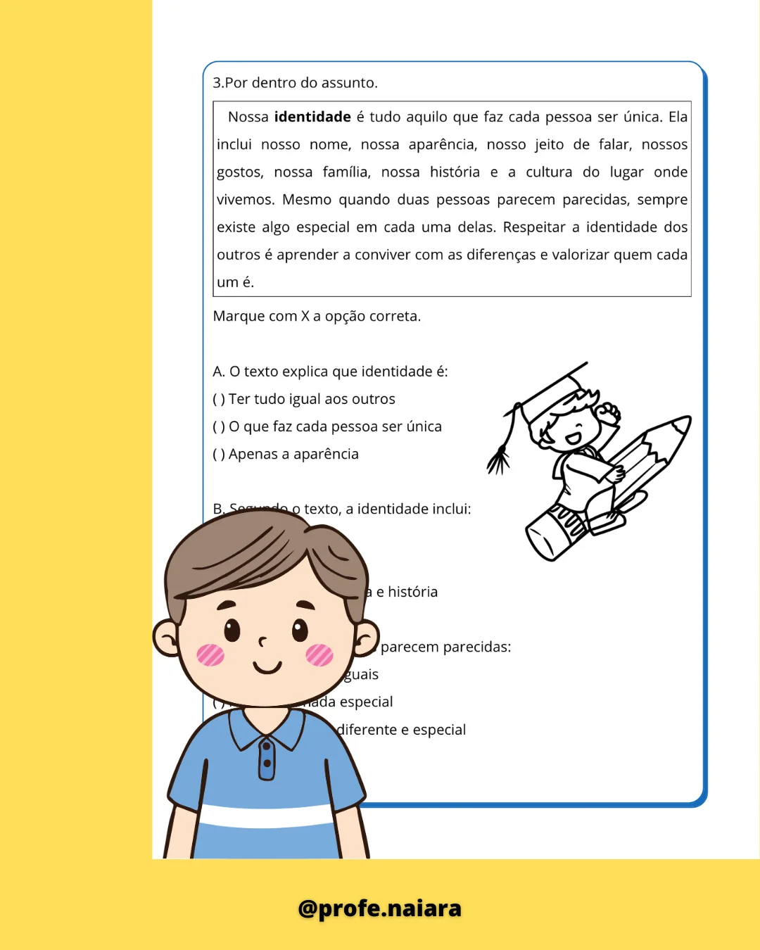 Sequência de atividades: Identidade 3° ano - Imagem 7