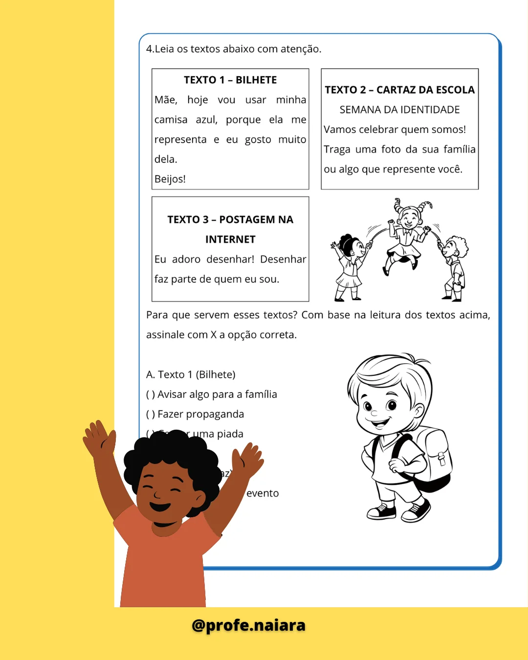 Sequência de atividades: Identidade 3° ano - Imagem 8